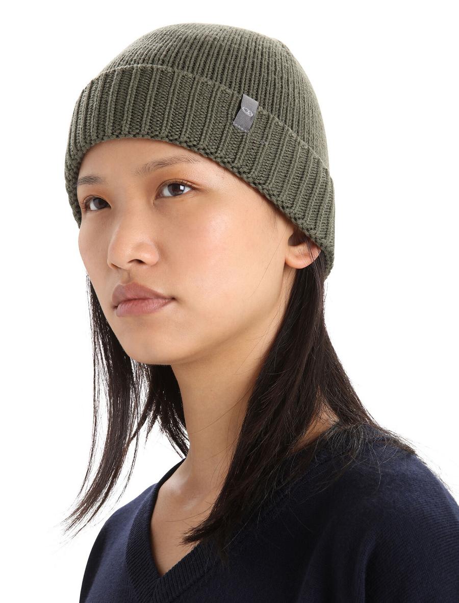 Icebreaker Unisex Merino Vela Cuff Beanie Miesten Hatut Oliivinvihreä | FI 1089LISH